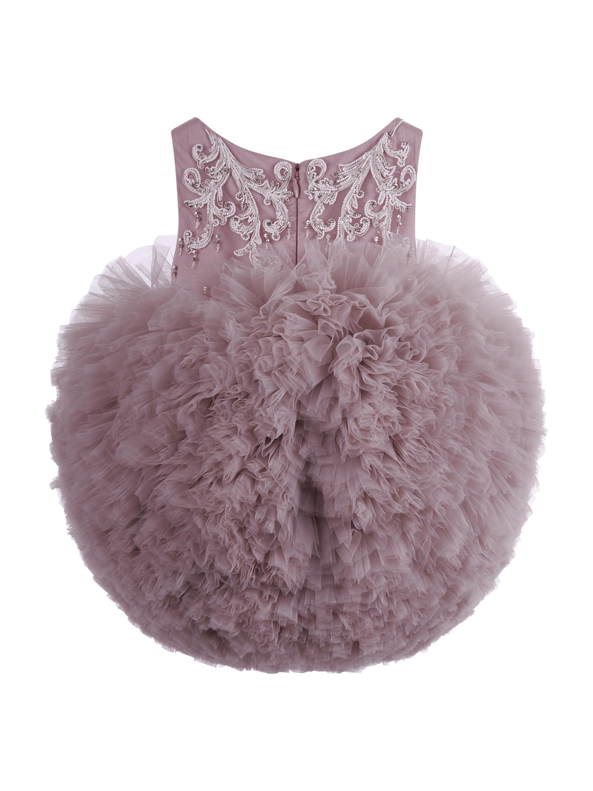 Abito per neonata Maison Ava rosa con gonna in tulle MA FW25 GL10 PINK MAISON AVA