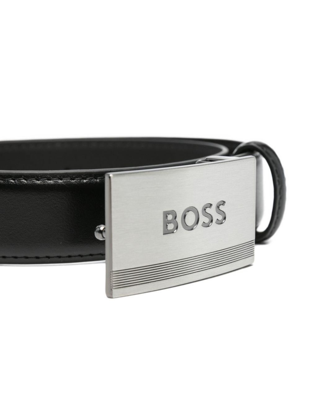 CIntura per bambino Boss Kids nera con dettaglio logo J53150 09B BOSS KIDS