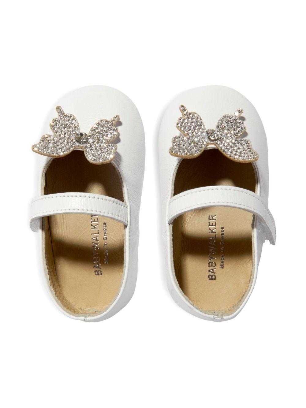 Ballerine per neonata BabyWalker bianche con farfalle PB1654 WHITE BABYWALKER