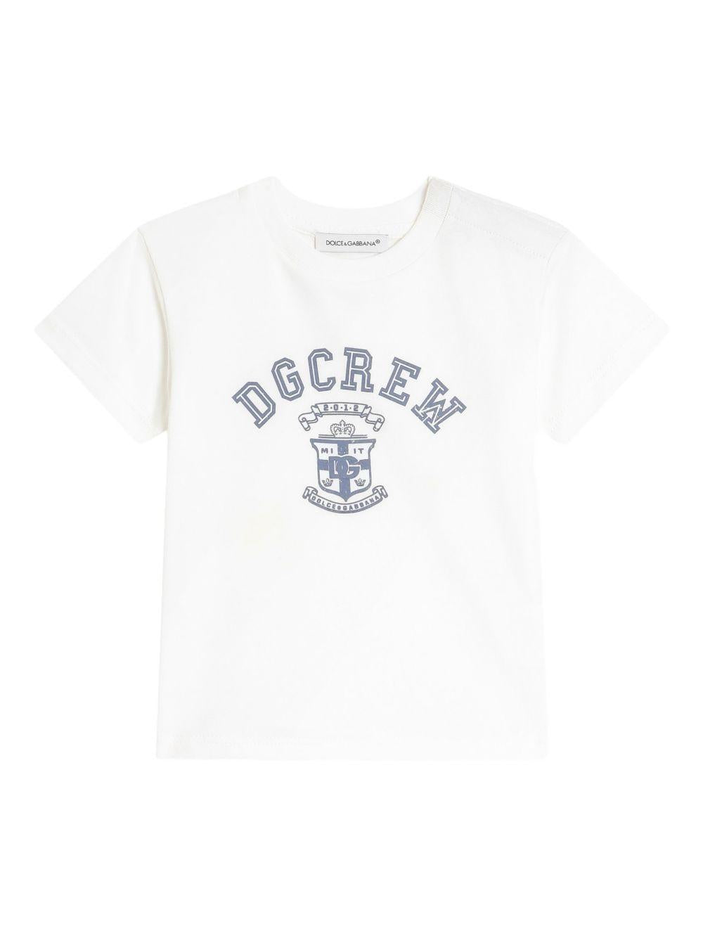 T-shirt per neonato Dolce & Gabbana Kids bianca con stampa grafica L1JTEY G7PUD W0111 DOLCE & GABBANA KIDS