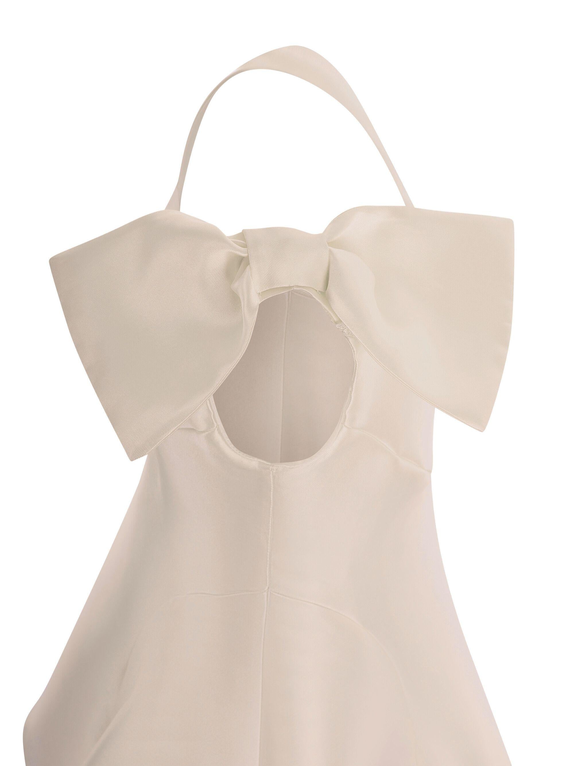 Abito per bambina Monnalisa beige monospalla con fiocco 71G901 7304 0092 MONNALISA