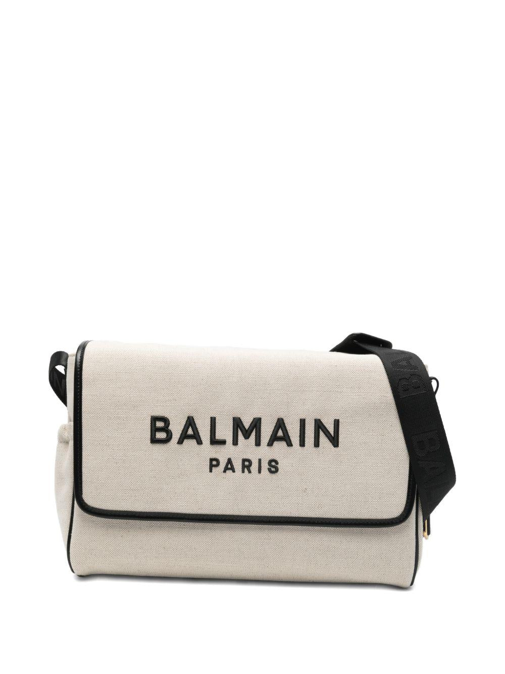 Borsa fasciatoio per neonati Balmain Kids beige con ricamo logo a contrasto BY0618 Z1839 102NE BALMAIN KIDS