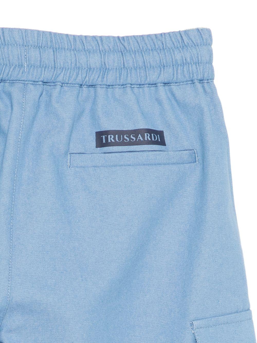Shorts cargo per bambino TRUSSARDI JUNIOR azzurro con coulisse TBP26060BE D.BLUE B.A TRUSSARDI JUNIOR