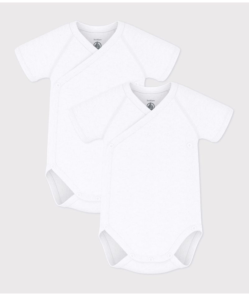Set di due body per neonati Petit Bateau bianchi con manica corta 54220 00 PETIT BATEAU