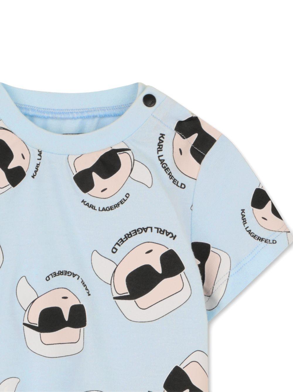 Set 2 pezzi per neonata Karl Lagerfeld Kids blu con stampa ikonik karl Z31070 77X KARL LAGERFELD KIDS