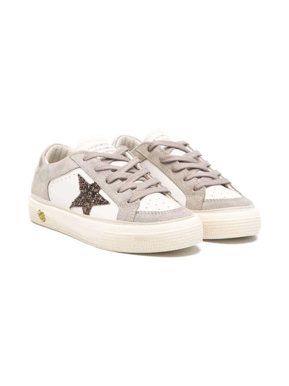 Sneakers per bambina Golden Goose Kids Double Quarter And Toe bianco con applicazione stella F00495F008072 81760 GOLDEN GOOSE KIDS