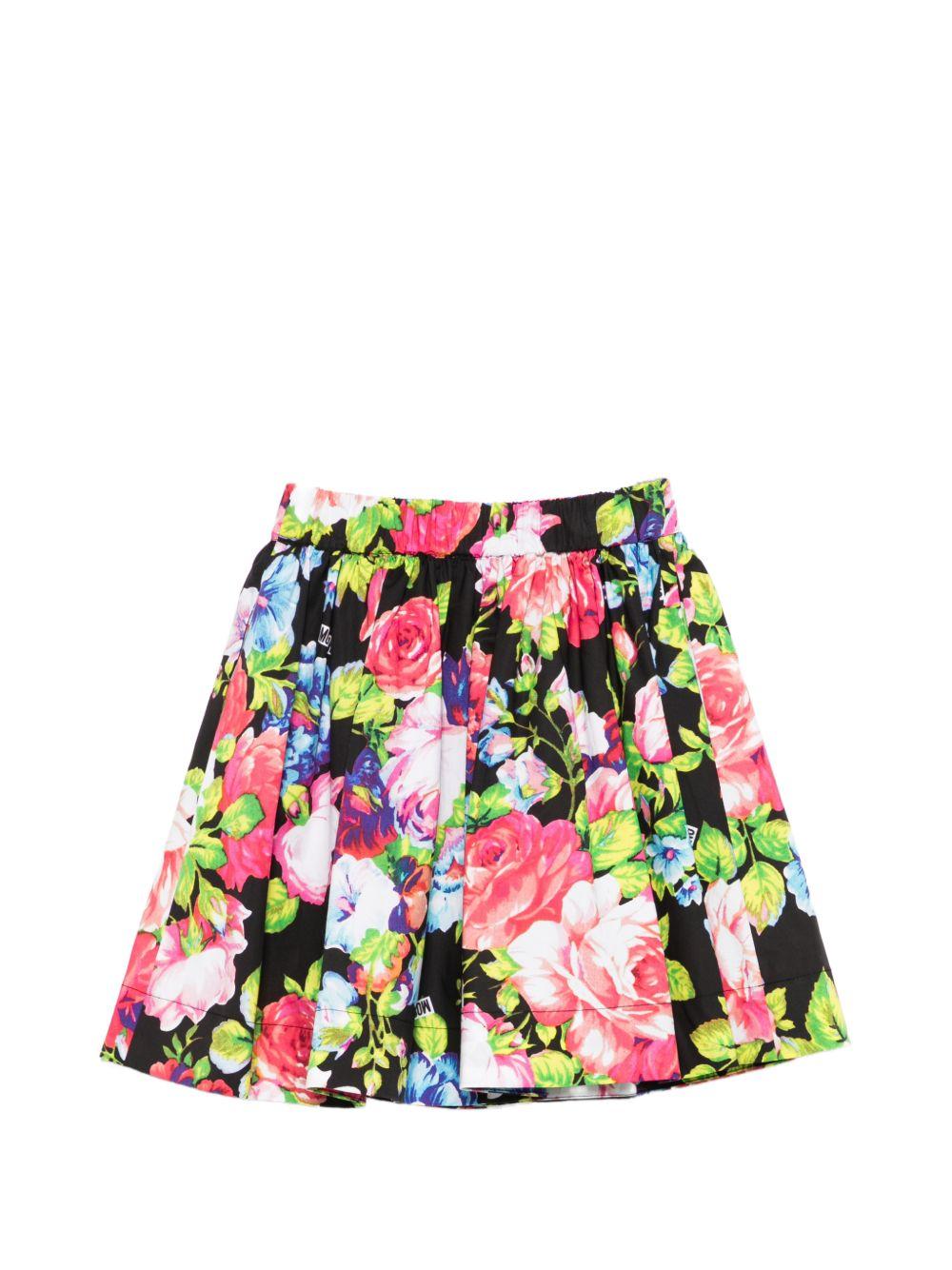 Gonna per bambina Moschino Kids multicolore con stampa floreale HDJ048LLB69 83663 MOSCHINO KIDS