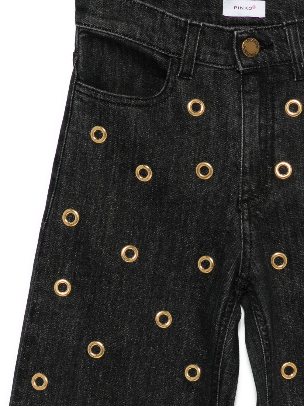 Jeans per bambina Pinko Kids nero con occhielli KFPA047CDS061 5026 PINKO KIDS