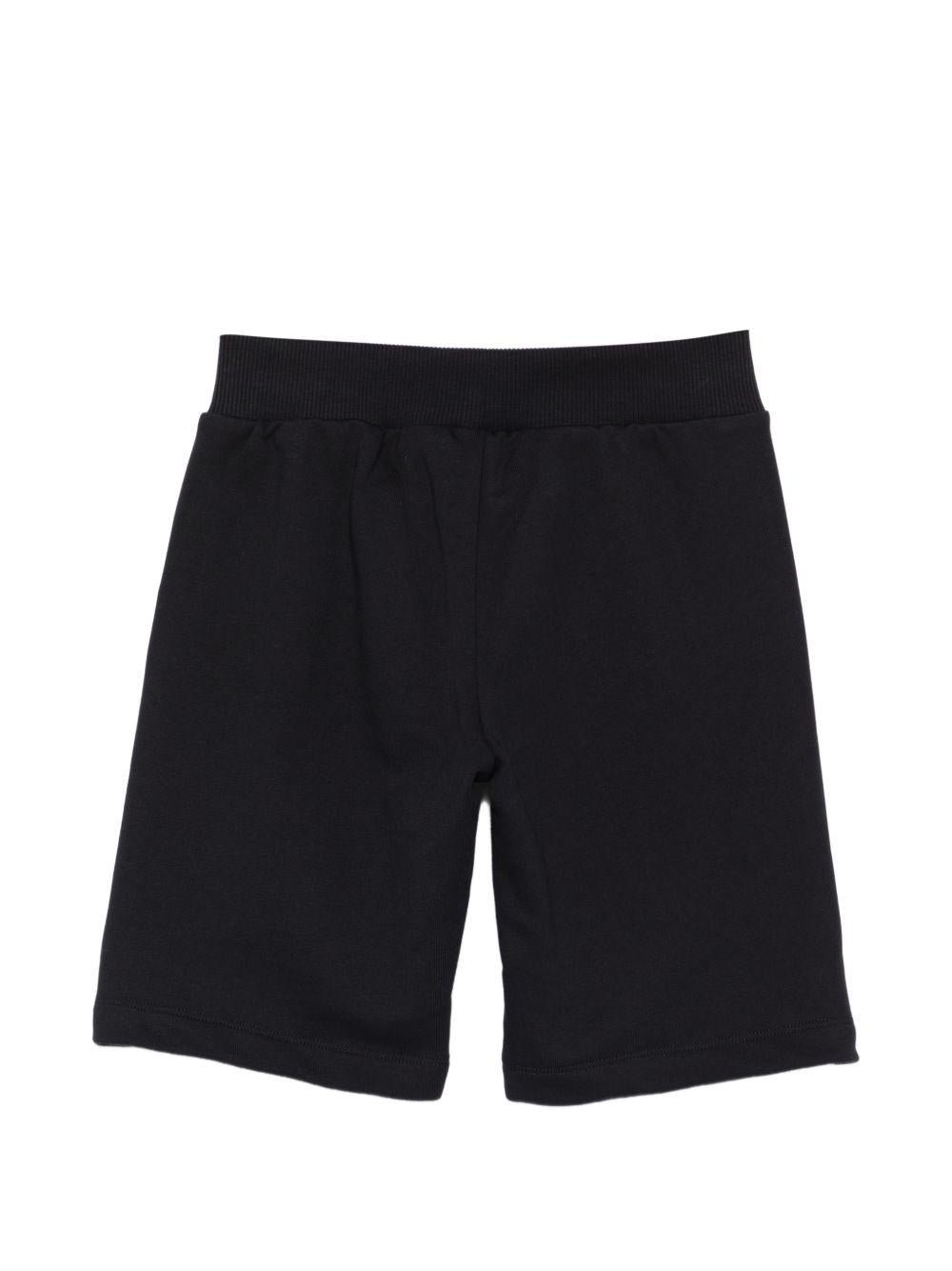 Shorts per bambino Moschino Kids neri con logo sul davanti HUQ02NLCA32 60100 MOSCHINO KIDS