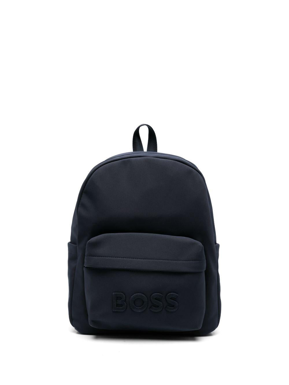 Zaino per bambino Boss Kids blu con dettaglio goffrato J53129 849 BOSS KIDS