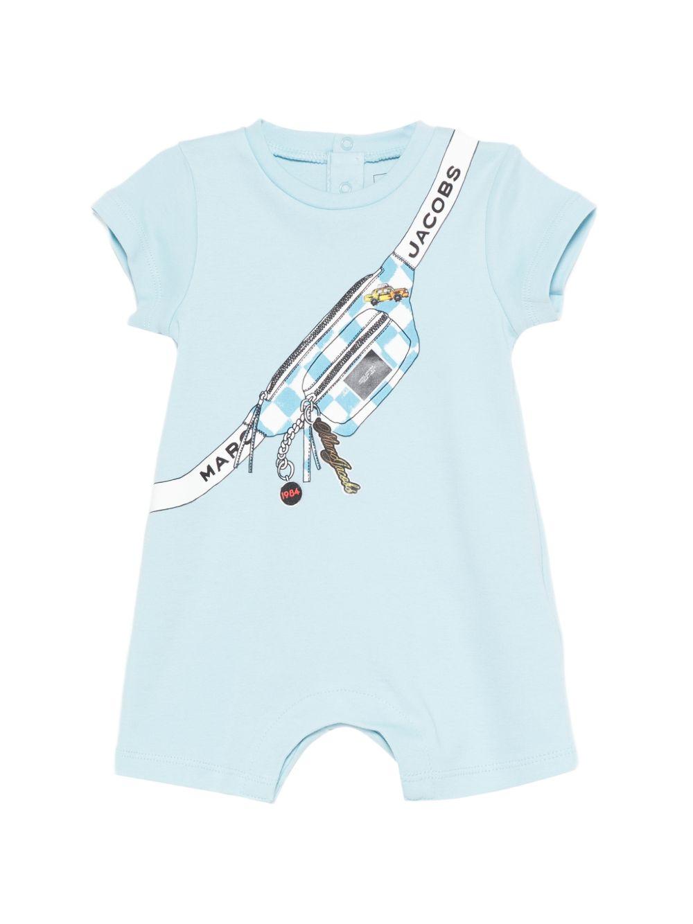 Tutina per neonato The Marc Jacobs Kids azzurra con stampa grafica sul davanti W60807 77B THE MARC JACOBS KIDS