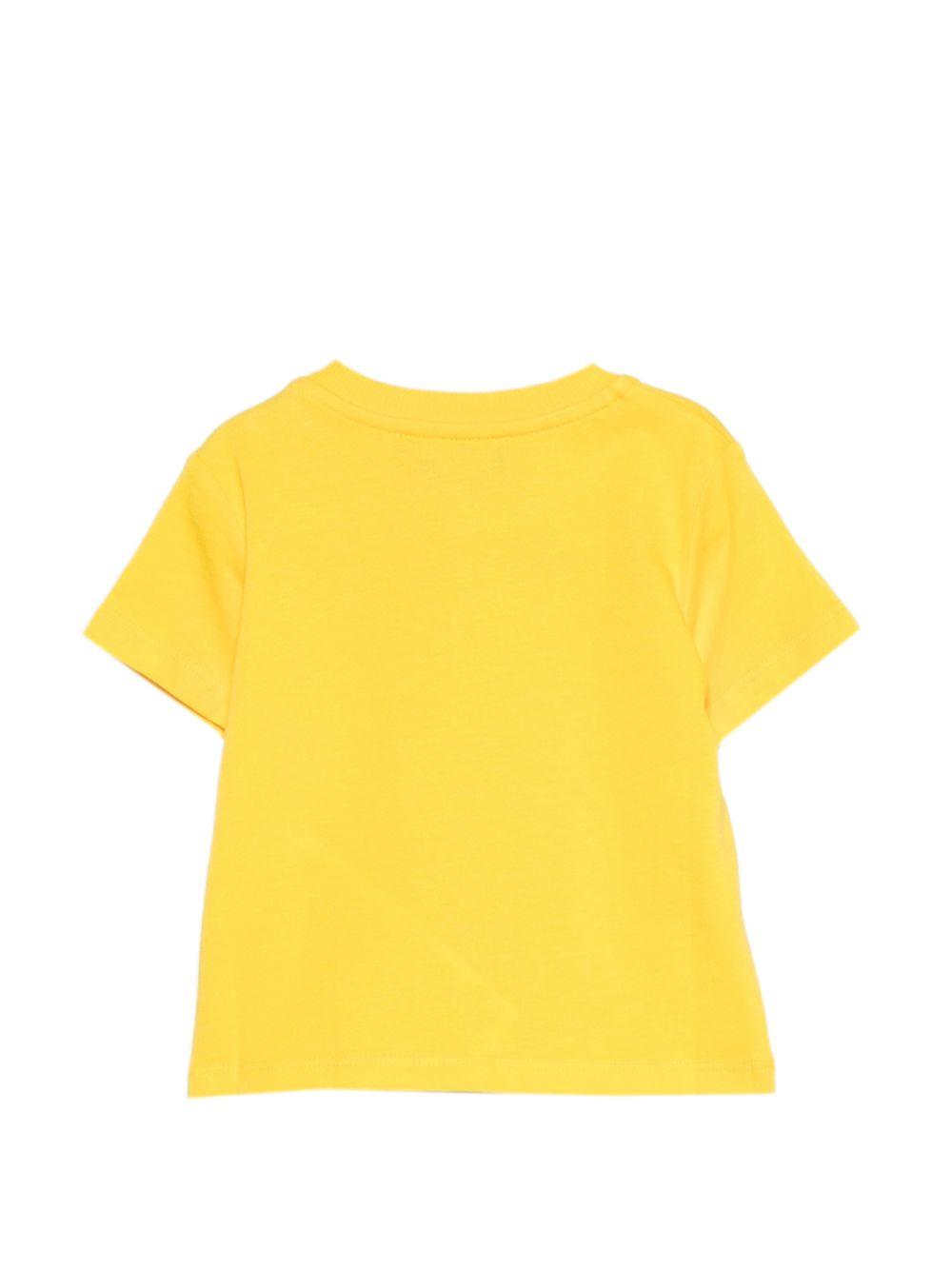 T-shirt per neonati Moschino Kids gialla con stampa tre orsetti MUM04OLAA24 50577 MOSCHINO KIDS