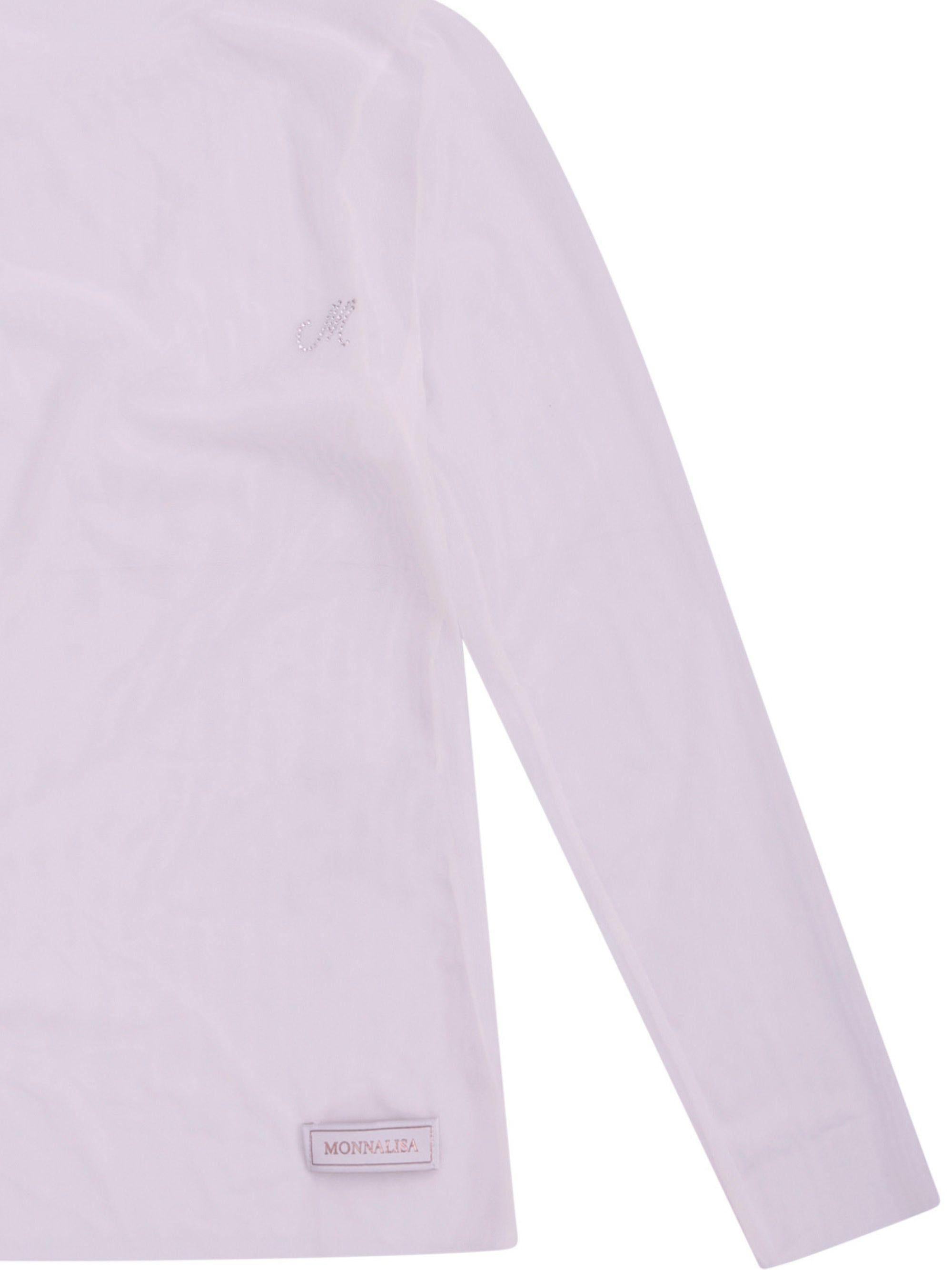 Top per bambina Monnalisa bianca a girocollo 17G605 7980 0001 MONNALISA