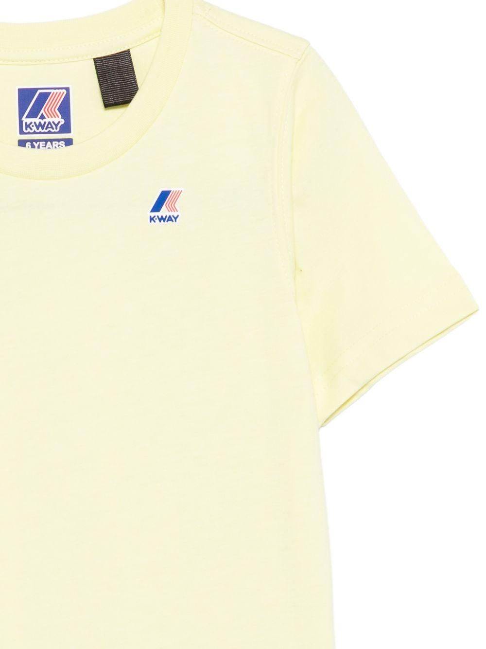 T-shirt per bambini K Way Kids gialla con dettaglio logo K7133YW W0Z K-WAY KIDS