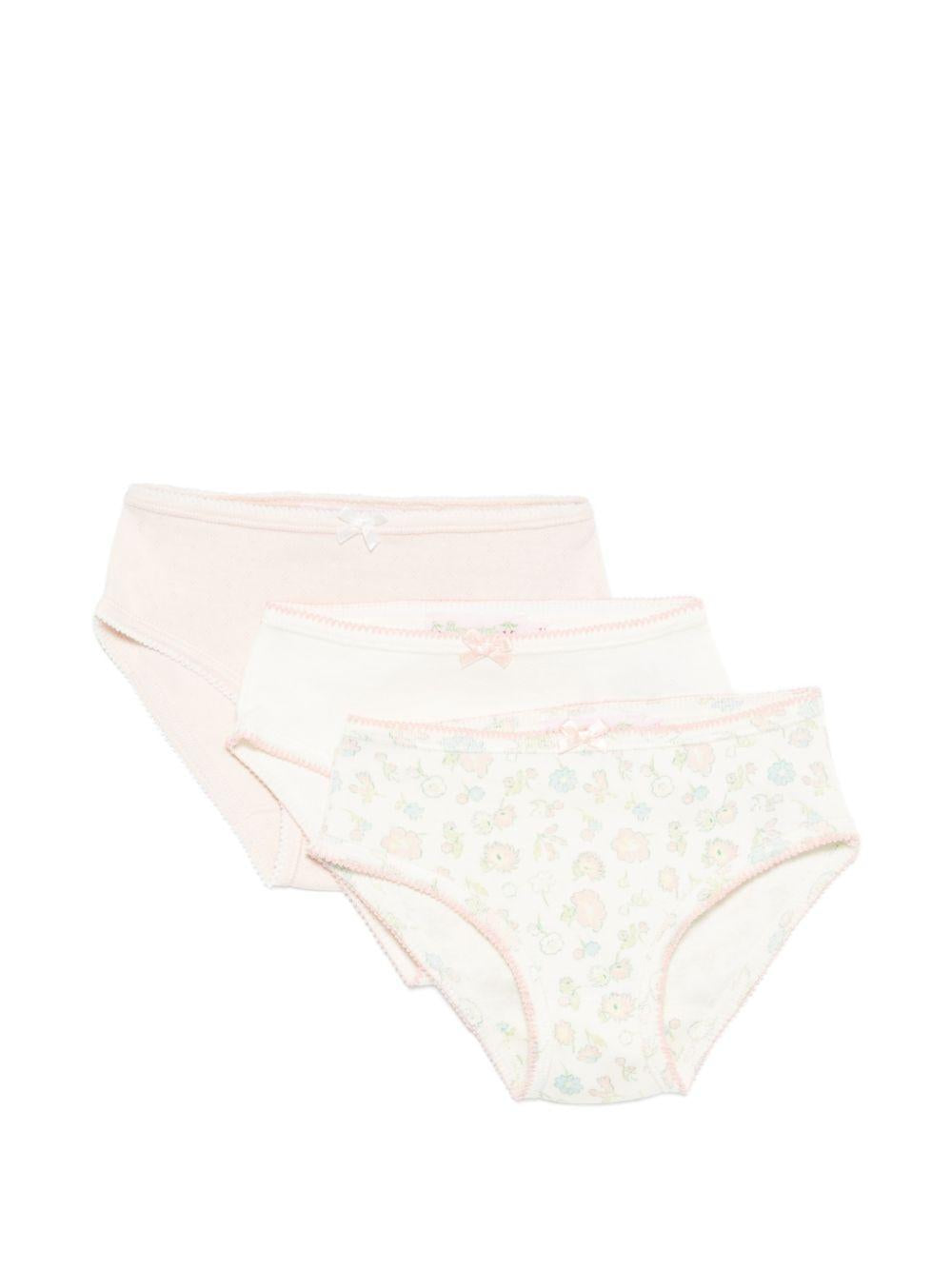 Set di tre slip per bambina Bonpoint multicolor con dettaglio fiocco S06GUNK00002 523 BONPOINT
