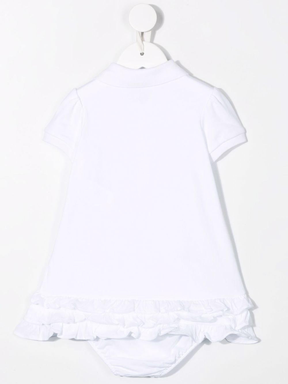 Abito per neonata POLO RALPH LAUREN KIDS bianco in cotone con ricamo 310676237 002 Ralph Lauren kids