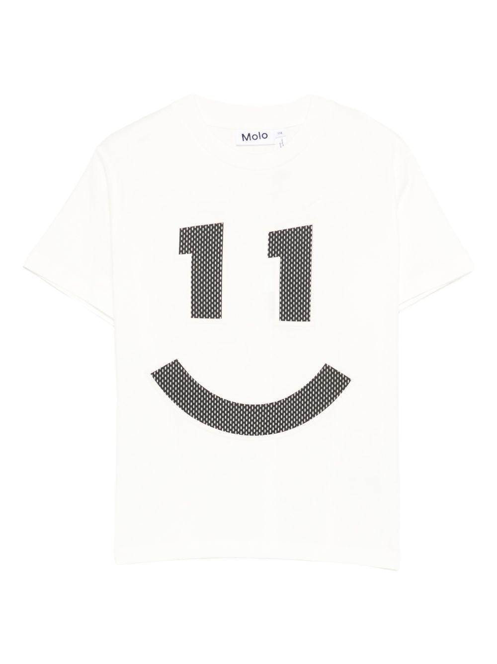 T-shirt per bambino Molo bianca con stampa grafica smile sul davanti 1S26A224 5632 MOLO