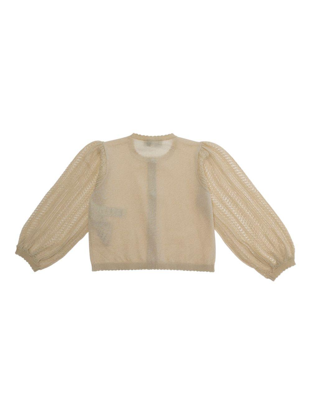 Cardigan per neonata Emporio Armani Kids beige con trama lavorata a maglia EG000780 AF22791 U0007 EMPORIO ARMANI KIDS