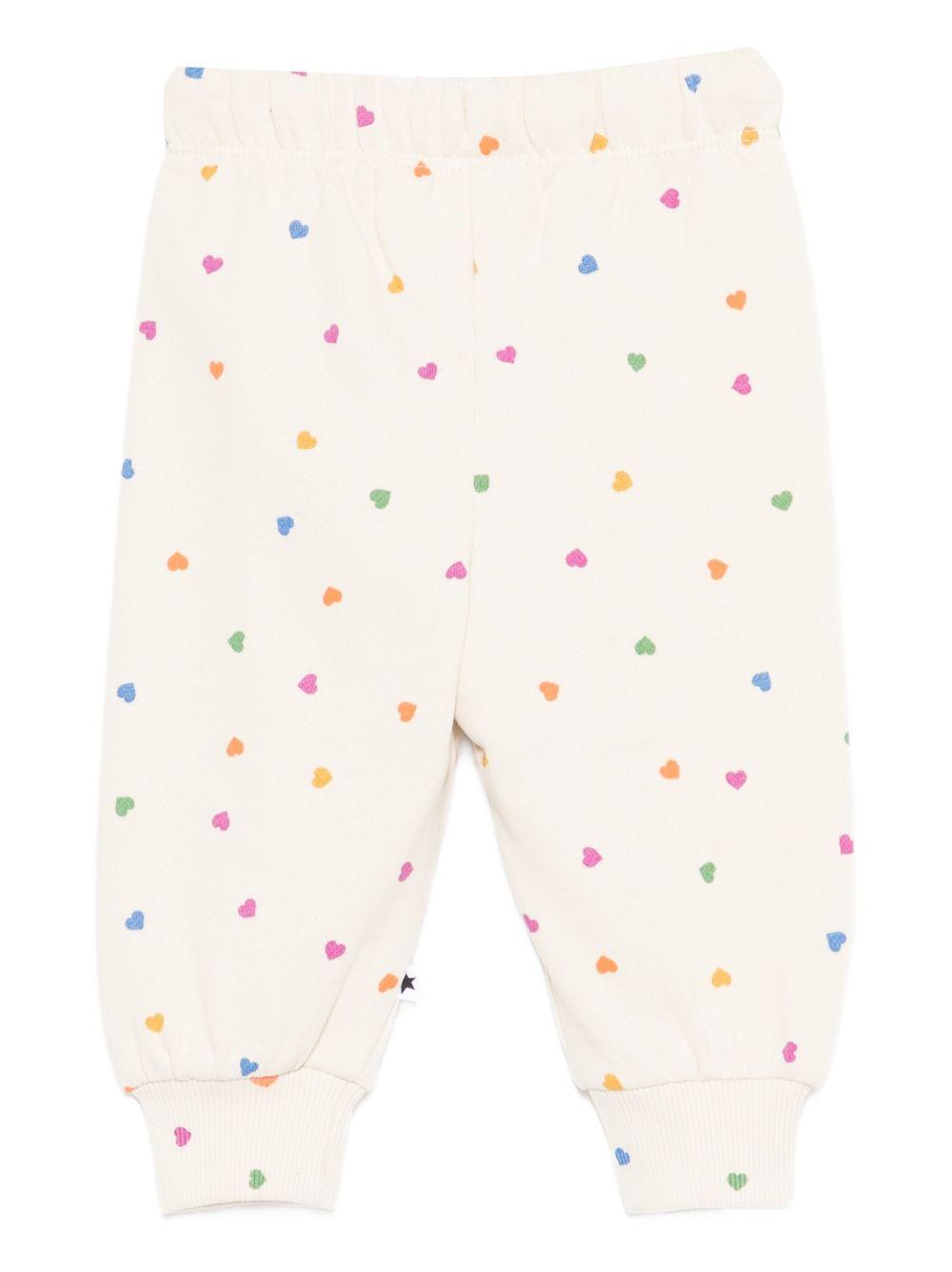 Pantaloni Selena per neonata Molo rosa con stampa a cuori 6S26I205 9537 MOLO