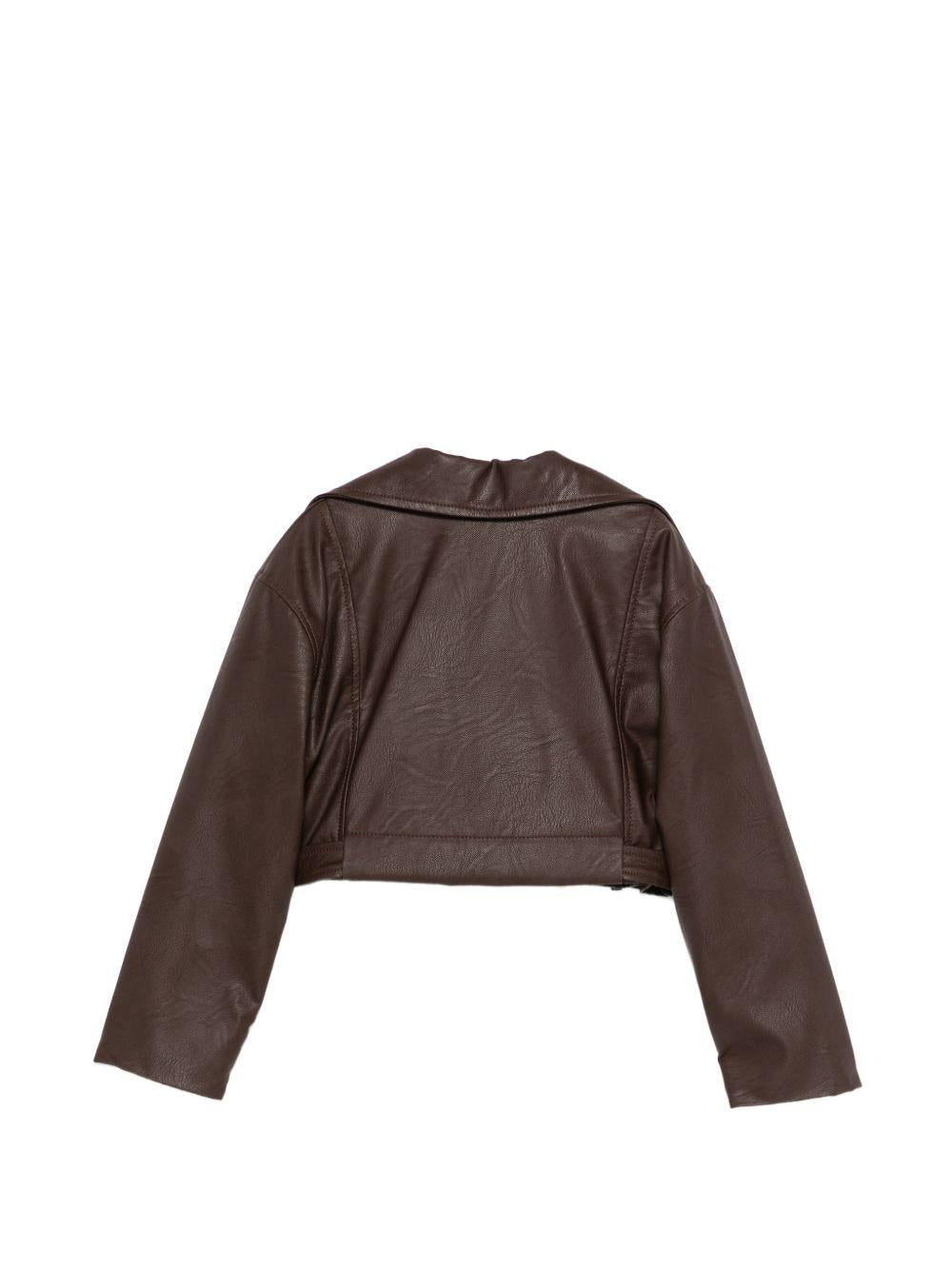 Giacca Chiodo per bambina Pinko Kids marrone con cintura KFGB015CPE021 6024 PINKO KIDS