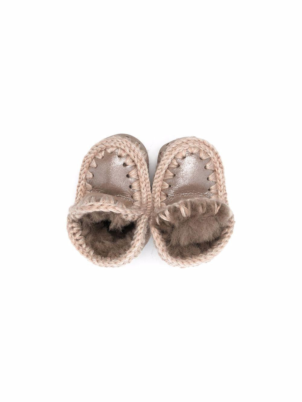 Stivali Eskimo per neonati Mou Kids beige con effetto metallizzato FI101000C MGROBE MOU KIDS