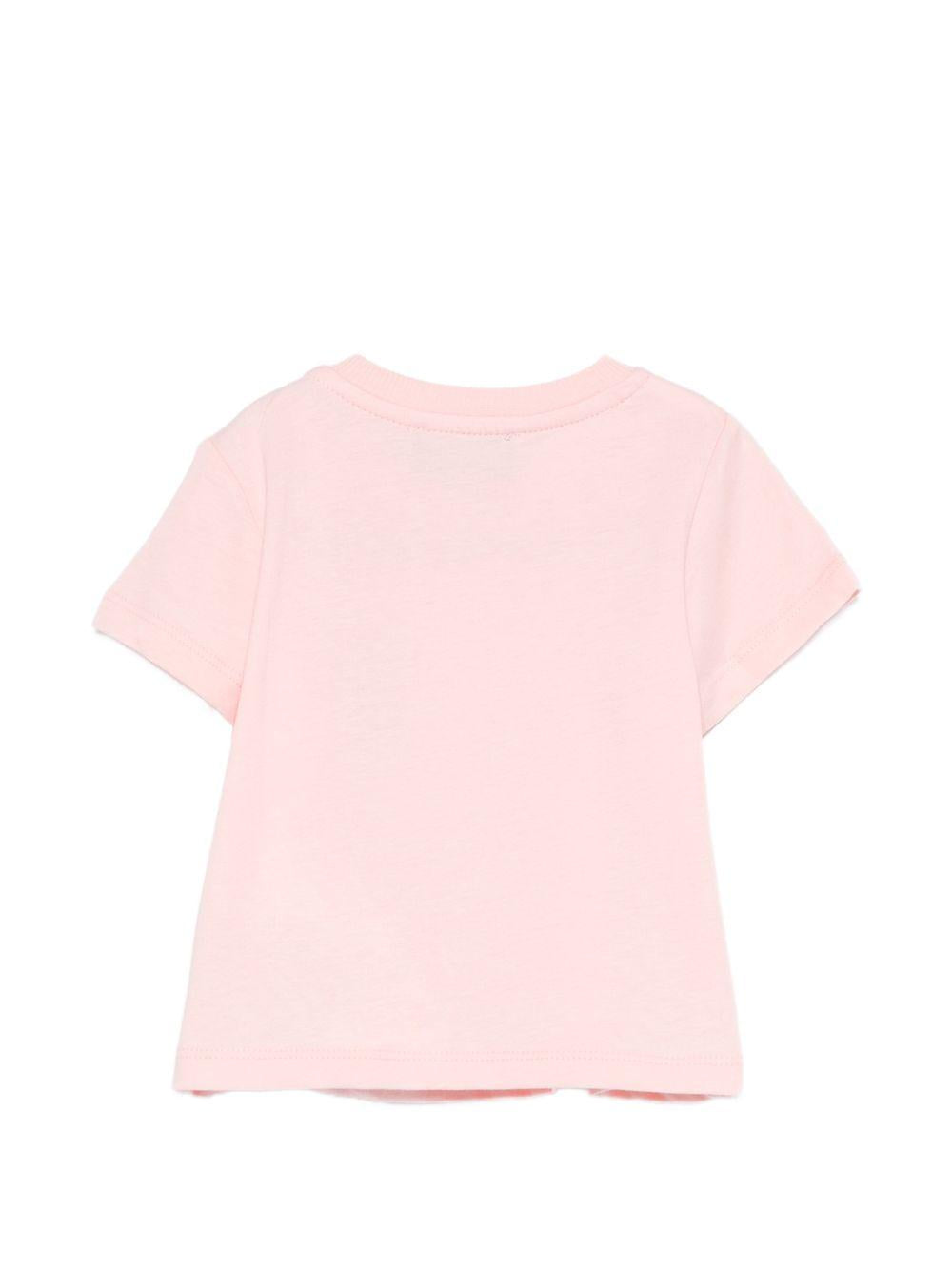 T-shirt per neonata Moschino Kids rosa con logo sul davanti MUM04SLAA03 50209 MOSCHINO KIDS