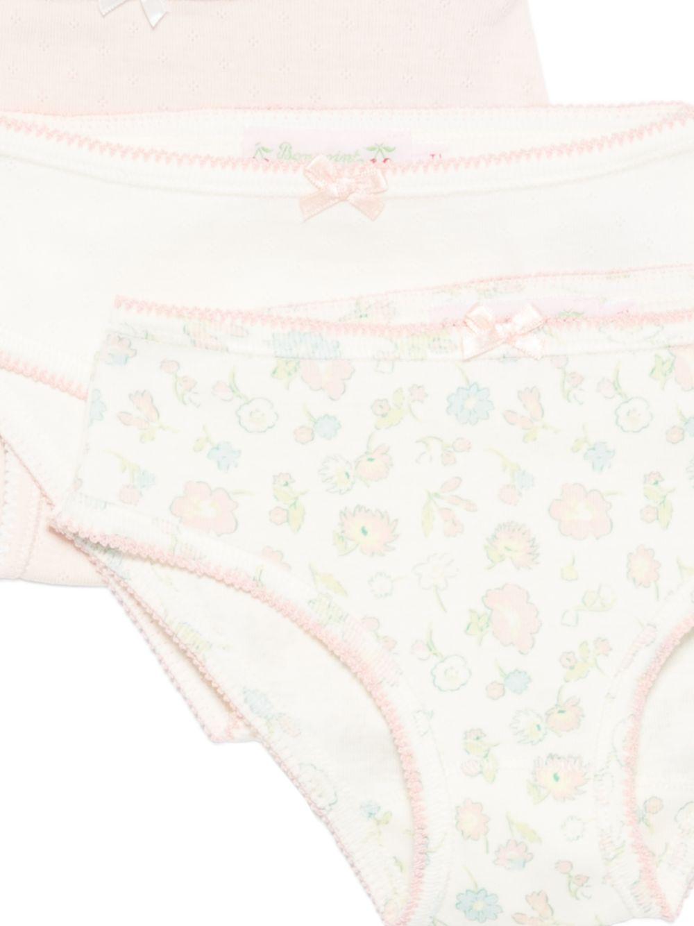 Set di tre slip per bambina Bonpoint multicolor con dettaglio fiocco S06GUNK00002 523 BONPOINT