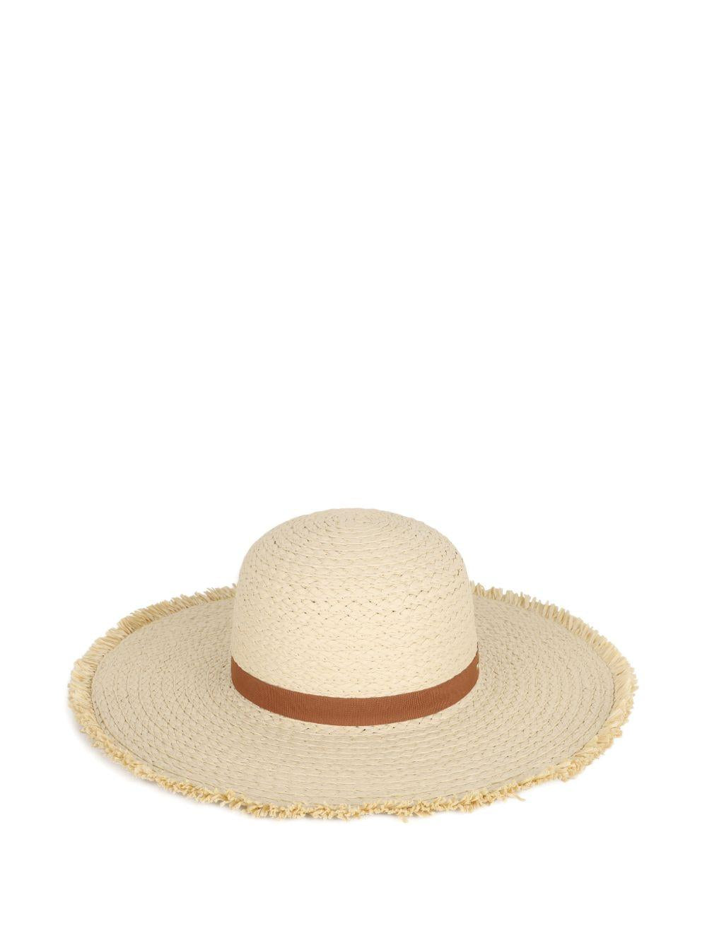 Cappello estivo per bambina Michael Kors Kids beige con frange R30627 117 MICHAEL KORS KIDS