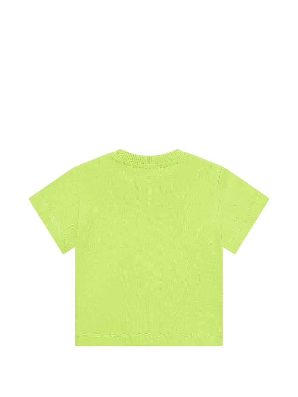 T-shirt per neonati Moschino Kids verde con stampa Teddy Bear sul davanti MZM047LAA01 30355 MOSCHINO KIDS