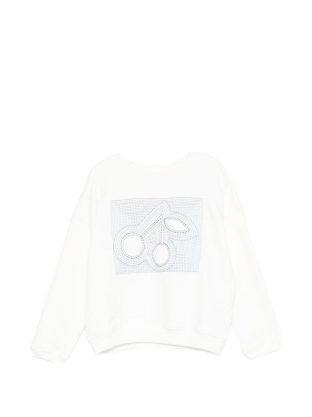 Felpa per bambini Bonpoint bianca con logo ricamato sul davanti S06GSWK00007 102 BONPOINT