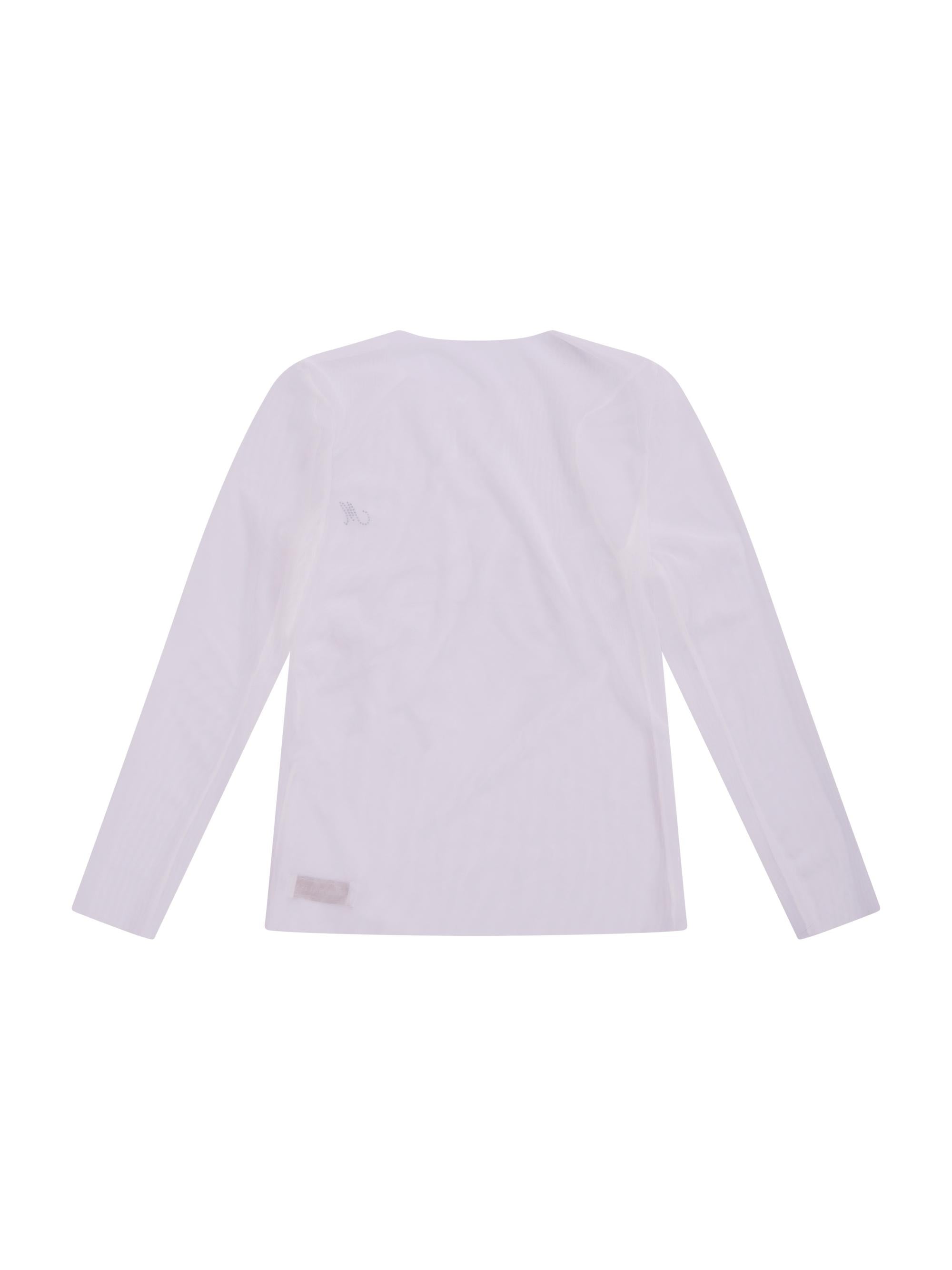 Top per bambina Monnalisa bianca a girocollo 17G605 7980 0001 MONNALISA