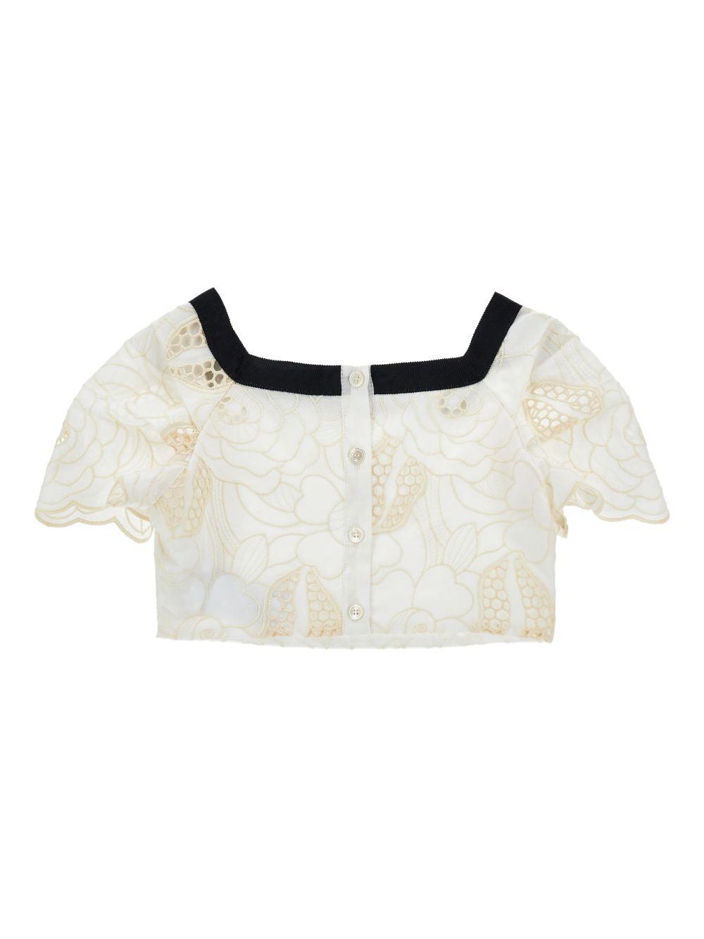 T-shirt per bambina Philosophy di Lorenzo Serafini Kids bianca con scollo quadrato I1G309 7947 0102 PHILOSOPHY