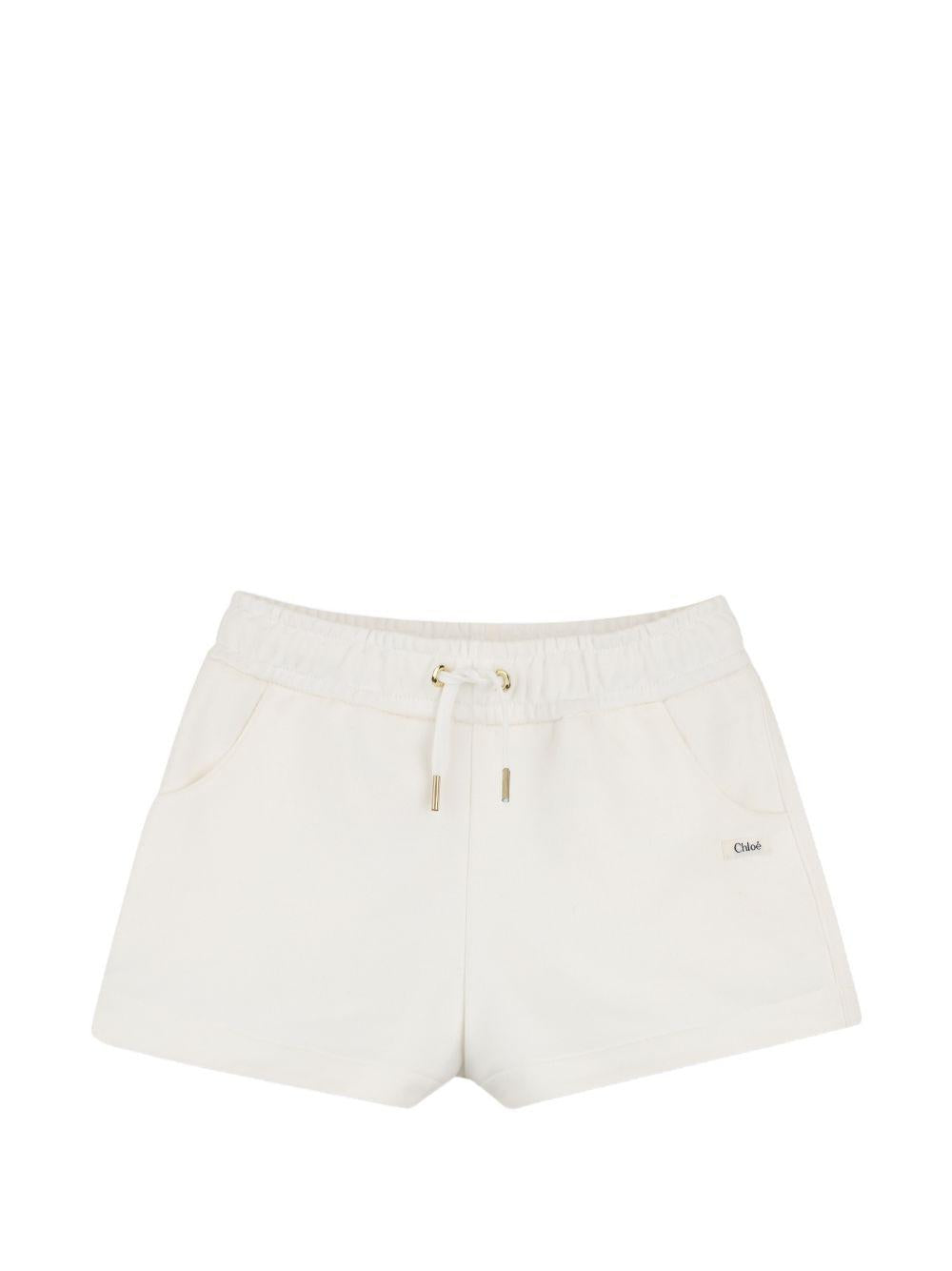 Shorts per bambina Chloé Kids bianco con coulisse C20846 117 CHLOE' KIDS