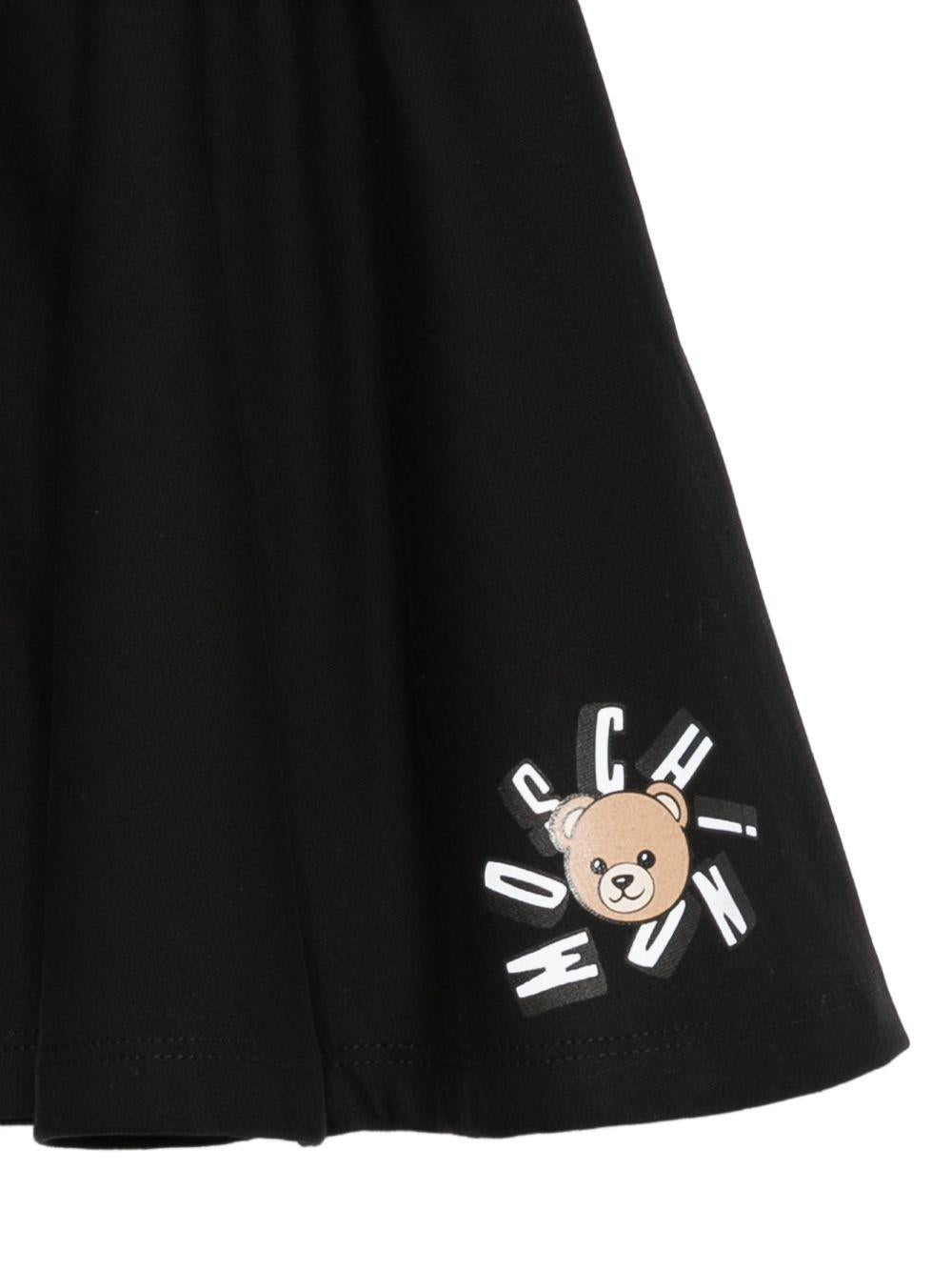 Gonna per bambina Moschino Kids nera con stampa Teddy Bear HDJ047LCA19 60100 MOSCHINO KIDS
