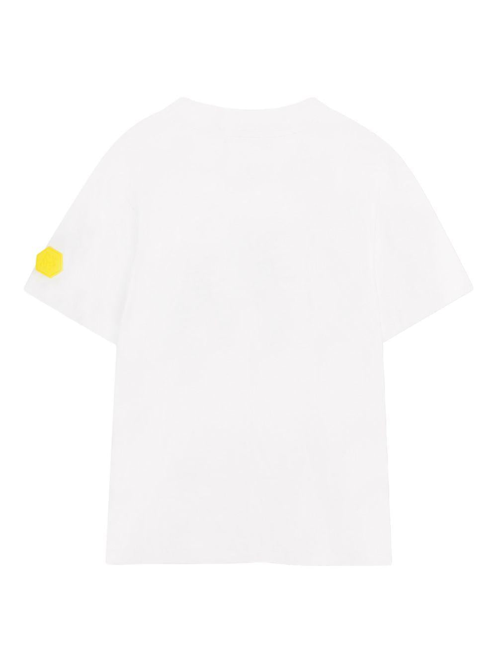 T-shirt per bambino DKNY Kids bianca con stampa logo sul davanti D62543 10P DKNY