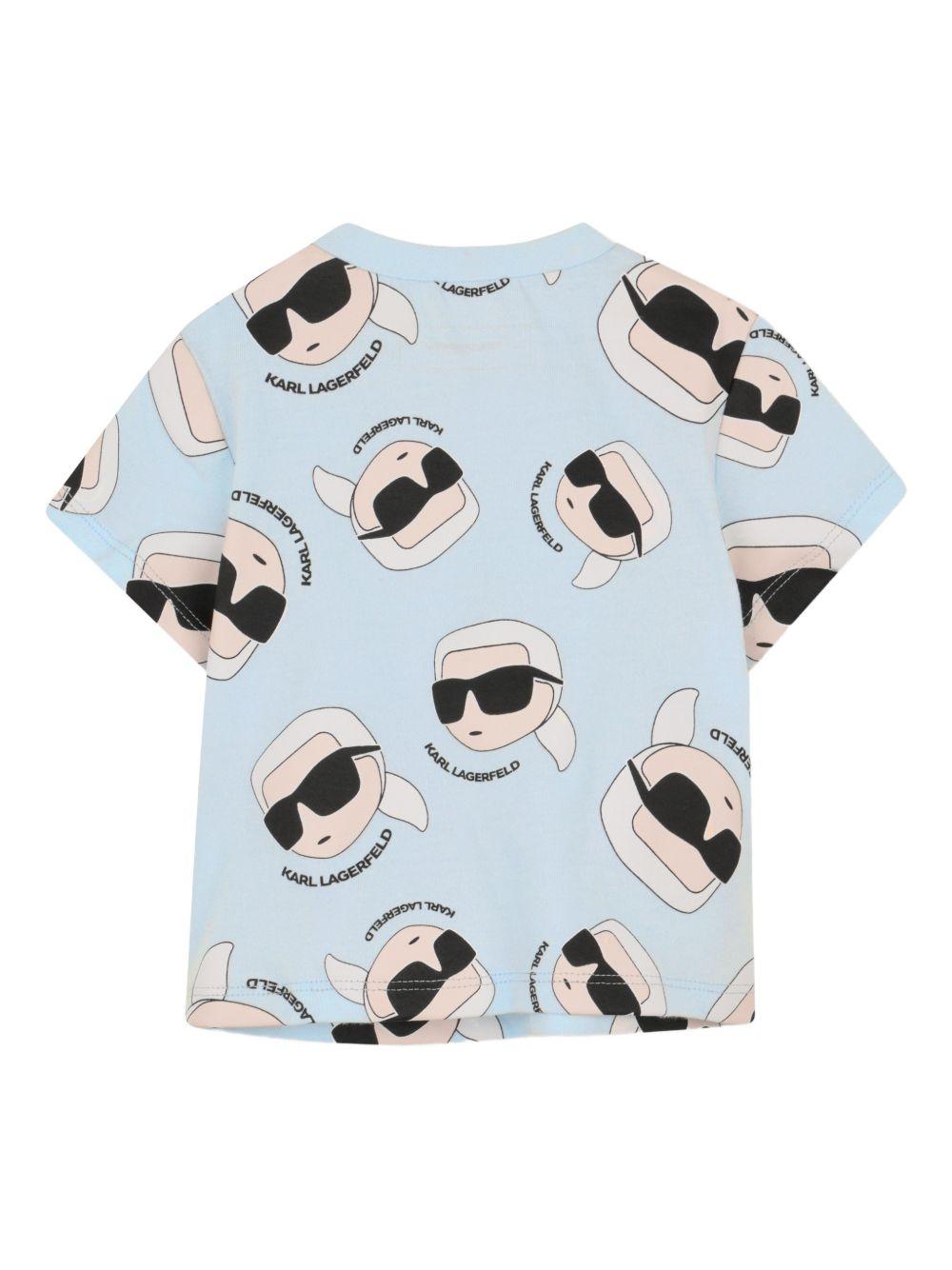 Set 2 pezzi per neonata Karl Lagerfeld Kids blu con stampa ikonik karl Z31070 77X KARL LAGERFELD KIDS