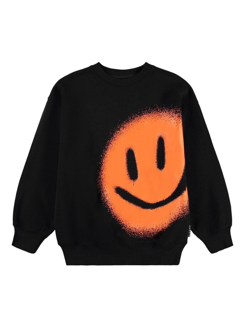 Felpa Mar per bambino Molo nera con motivo smiley 1S26J203 0099 MOLO