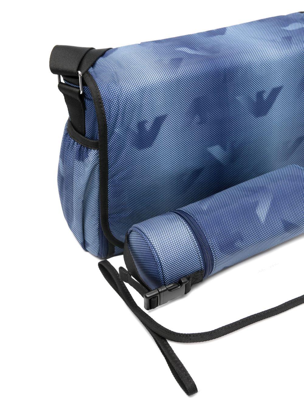 Borsa mamma per neonato Emporio Armani Kids blu con stampa Aquila all-over EB000407 AF21523 FB407 EMPORIO ARMANI KIDS