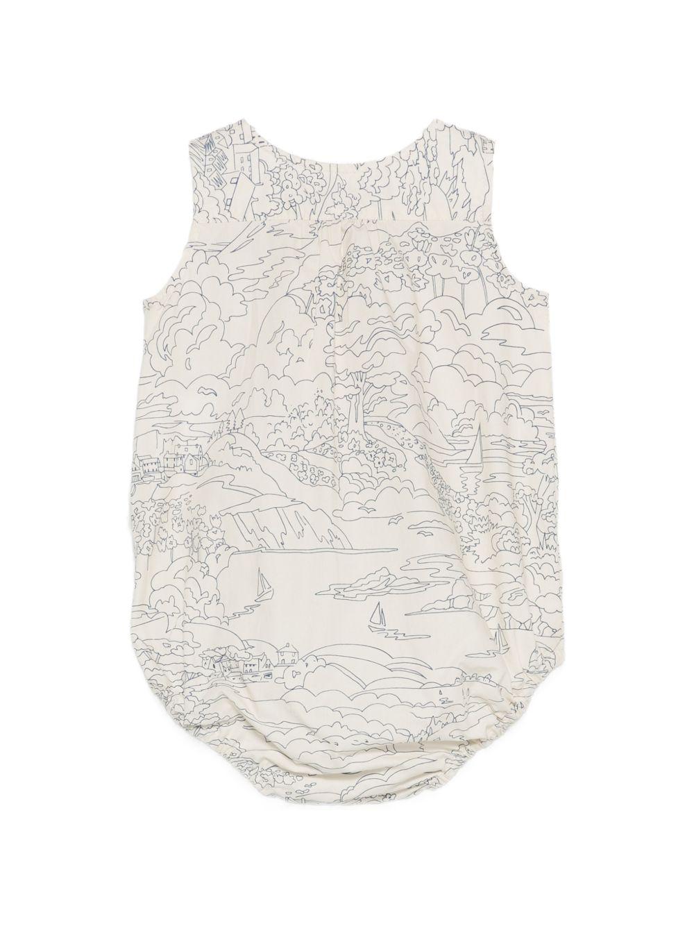 Tutina per neonati Bonpoint beige con stampa grafica all-over S06OOVW00001 677 BONPOINT