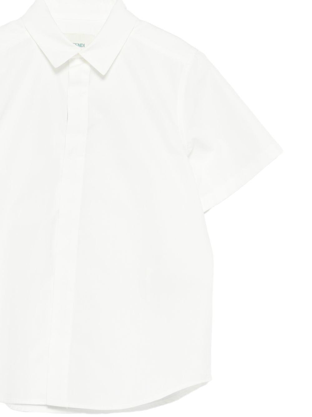 Camicia per bambino Fendi Kids bianca a maniche corte JMC207 AEXZ F0TU9 FENDI KIDS