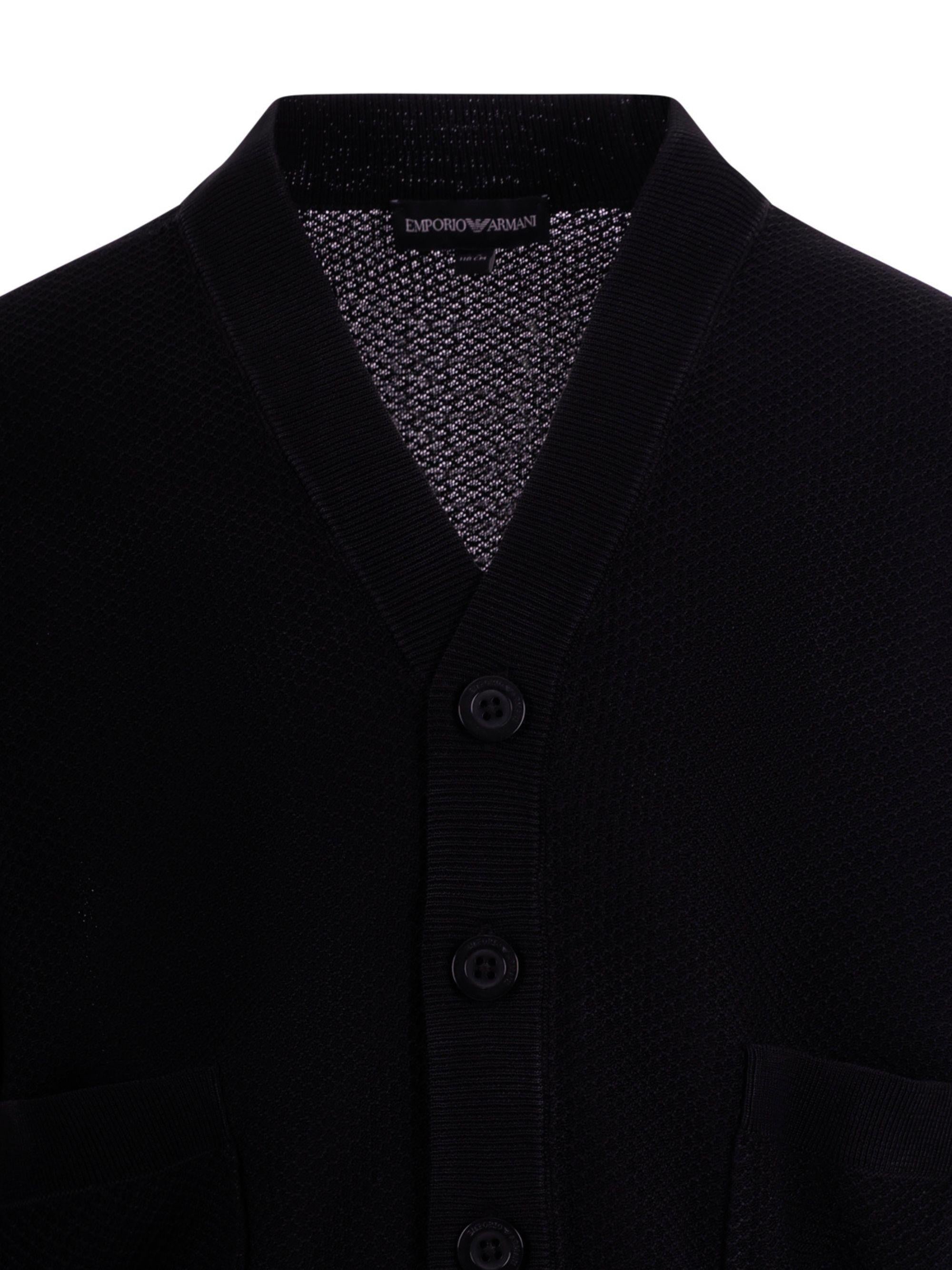 Cardigan per bambino Emporio Armani Kids blu con texture traforata EB001221 AF23412 UB118 EMPORIO ARMANI KIDS