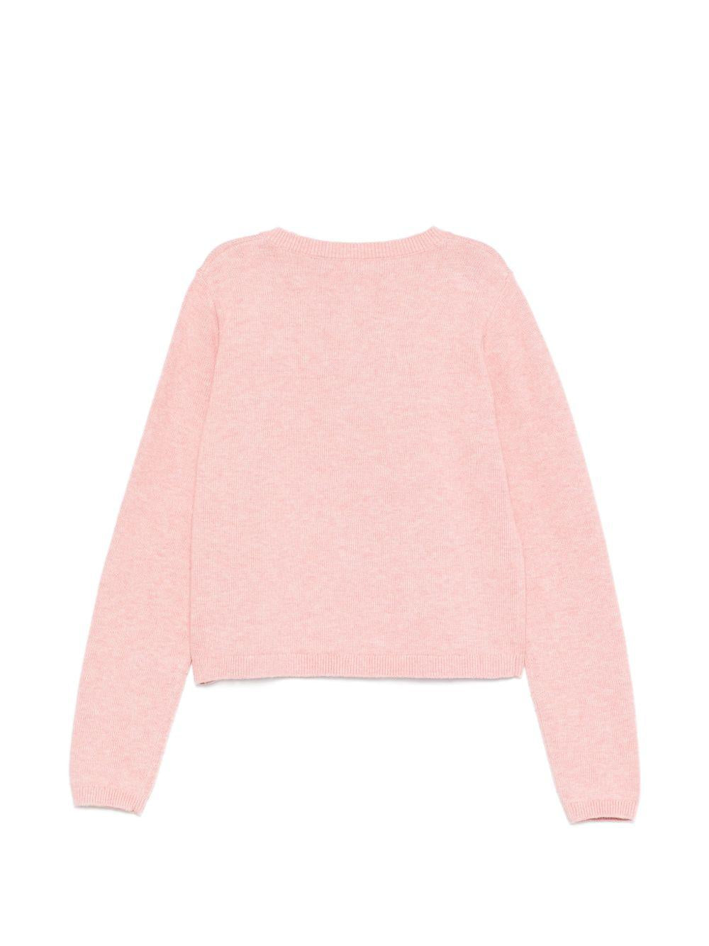 Cardigan per bambina Bonpoint rosa con ciliegie ricamate S06GCAK00019 124A BONPOINT