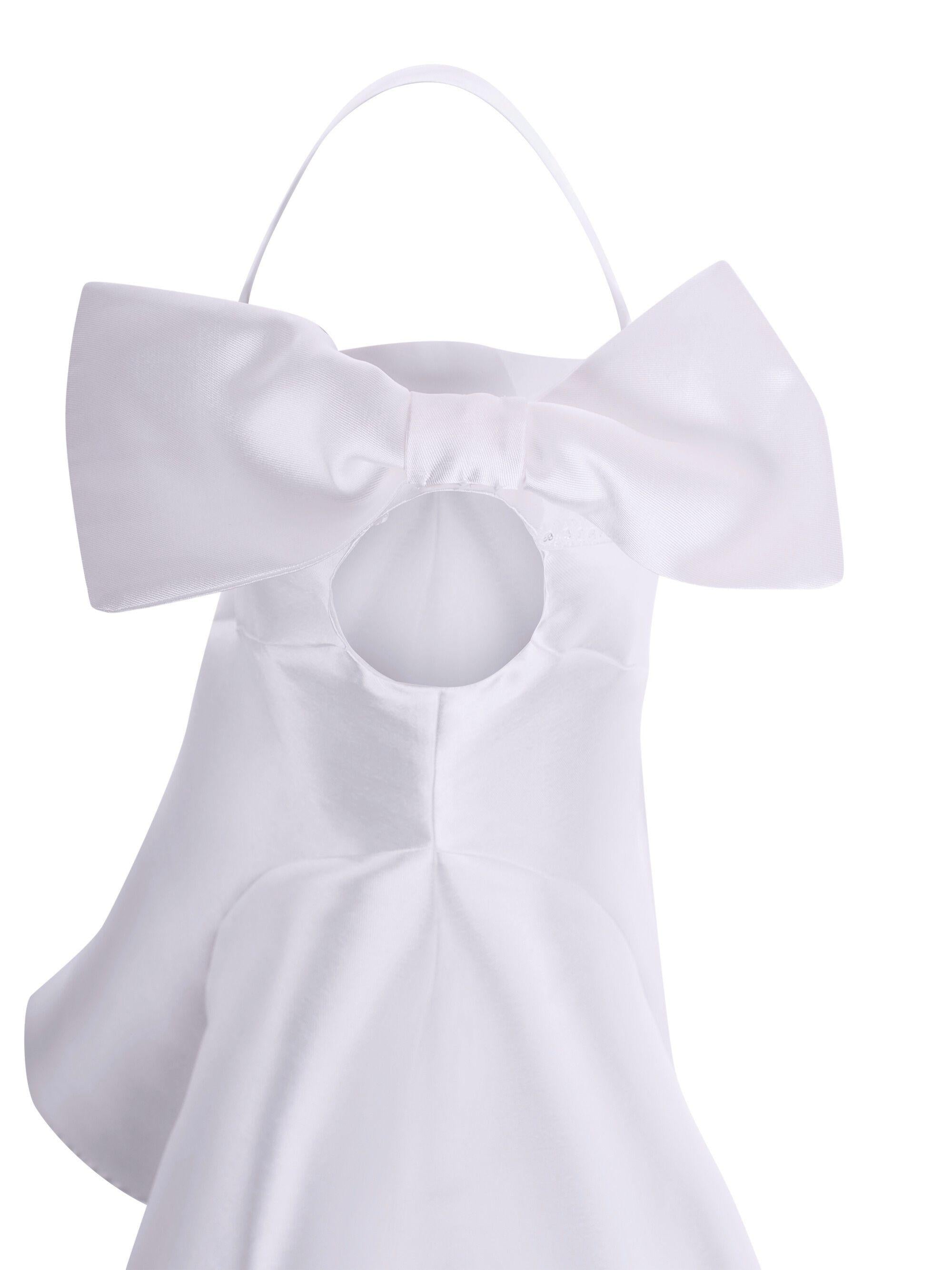 Abito per bambina Monnalisa bianco monospalla con fiocco 71G901 7304 0001 MONNALISA