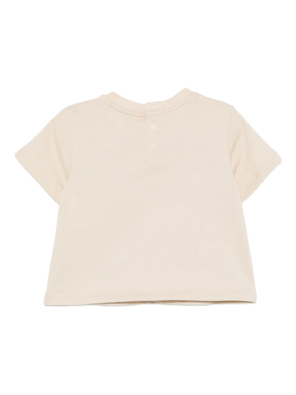 T-shirt per neonato Emporio Armani Kids beige con logo Aquila sul davanti EB001070 AF13715 U1156 EMPORIO ARMANI KIDS