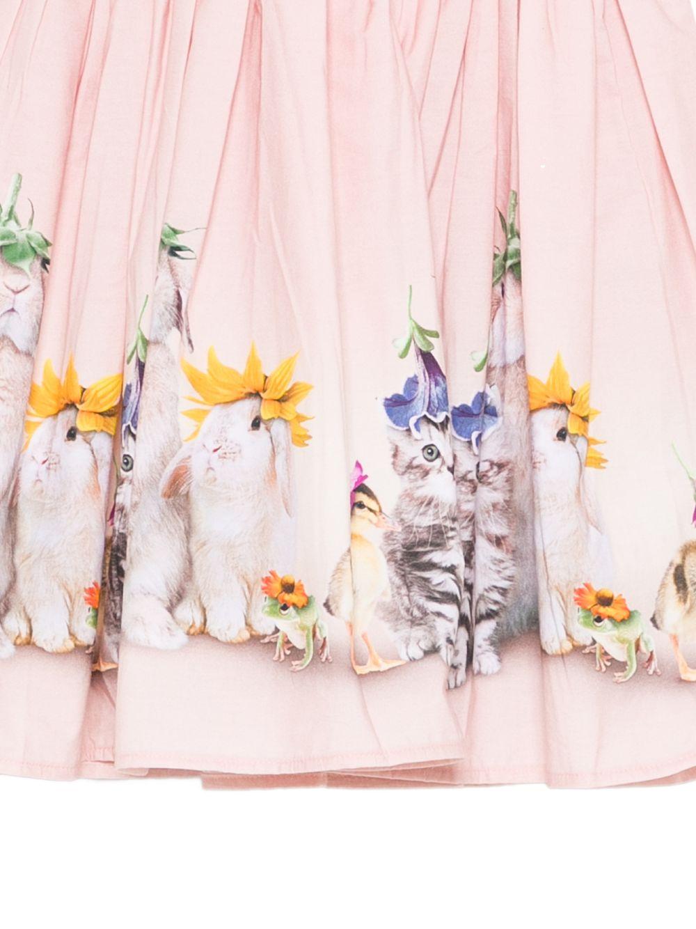 Abito per bambina Molo rosa con stampa grafica animali 2S26E102 5228 MOLO