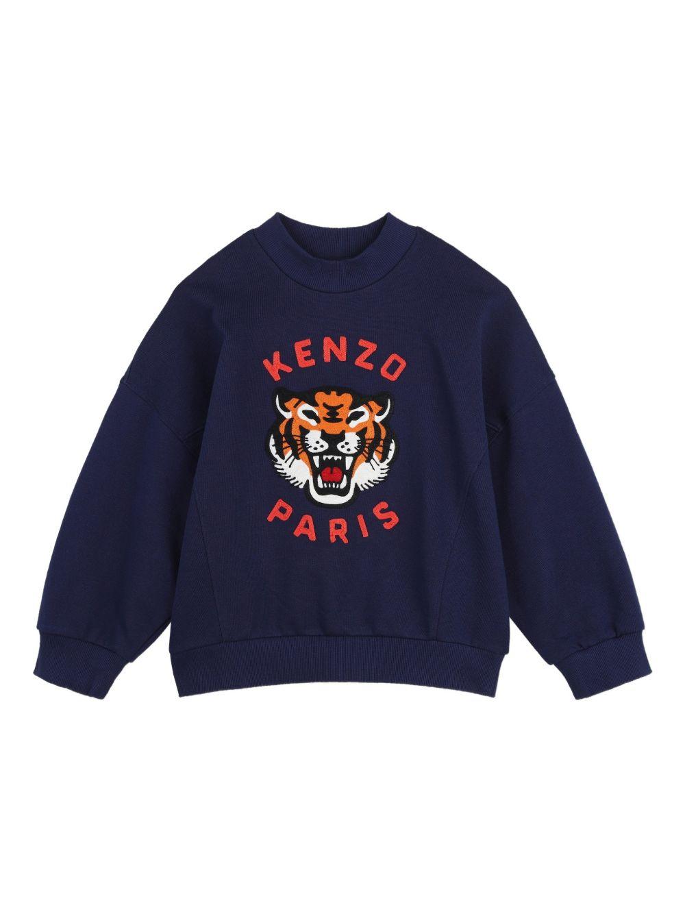 Felpa per bambino Kenzo Kids blu con dettaglio logo sul davanti K61798 84N KENZO KIDS