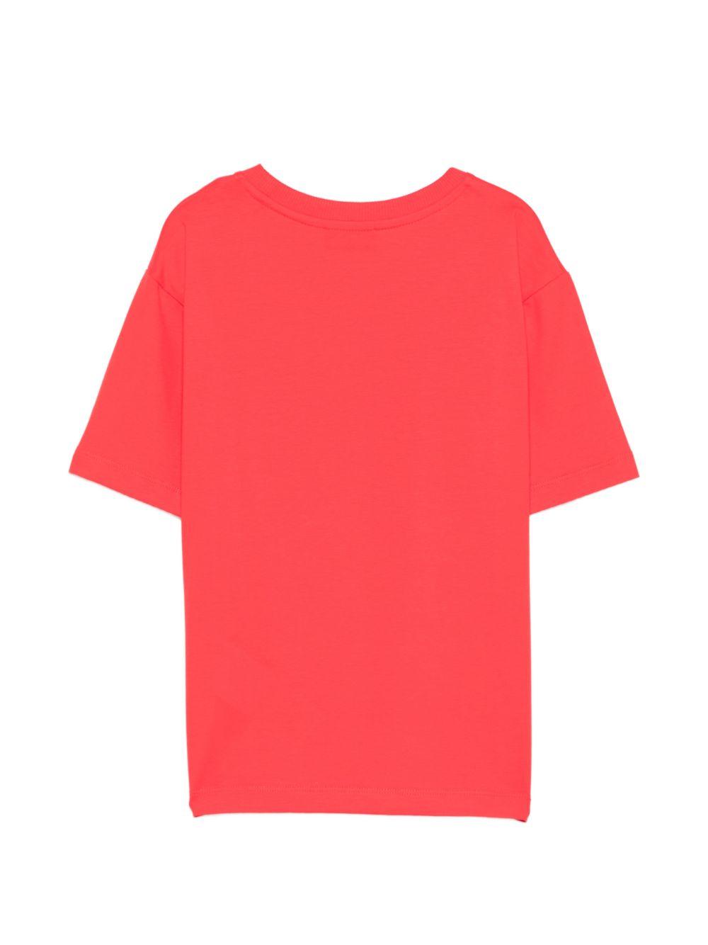 T-shirt per bambina Moschino Kids rosso con stampa Teddy Bear HDM074LBA00 50109 MOSCHINO KIDS