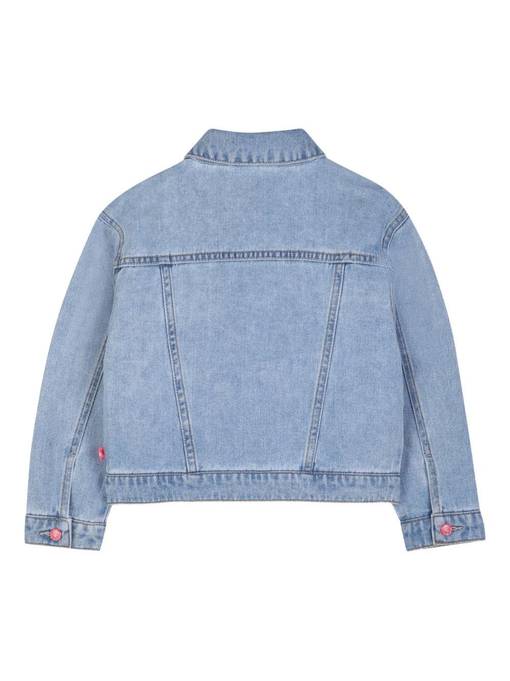 Giacca per bambina Billieblush azzurra con chiusura a bottoni U21902 Z18 BILLIEBLUSH