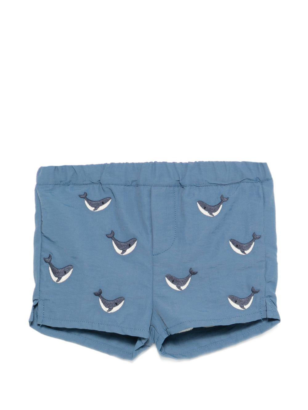 Costume per neonato Donsje blu con ricamo balene all-over 4117302 00185 DONSJE