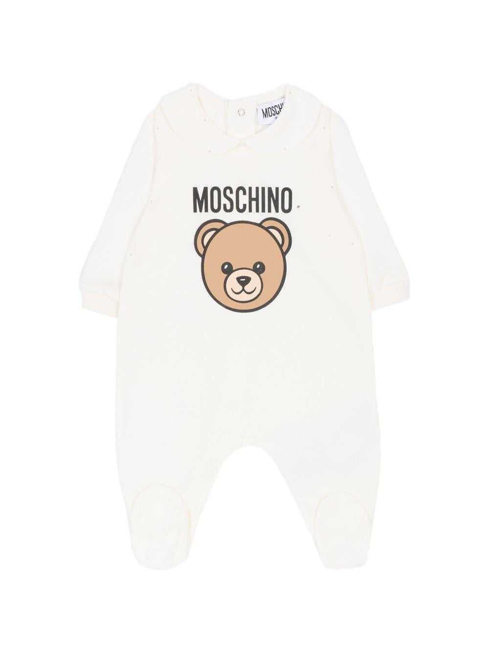 Tutina per neonati Moschino Kids bianca con Teddy Bear MUY098LCA19 10063 MOSCHINO KIDS